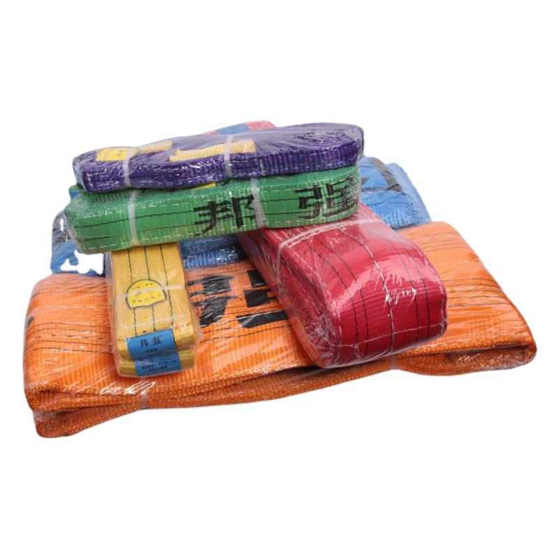 Bangqiang цвет 6 раз двойные глаза Плоский подъемный ремень приводной кран промышленный двойной пряжкой строп Полиэстер Национальный стандарт 1234T тонна