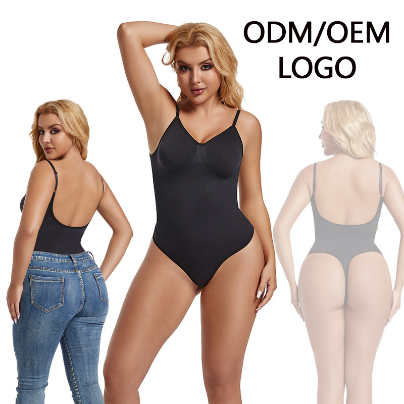 European and American Cross-Border Backless Waist Shaping and Tummy Control Seamless Shapewear Bodysuit