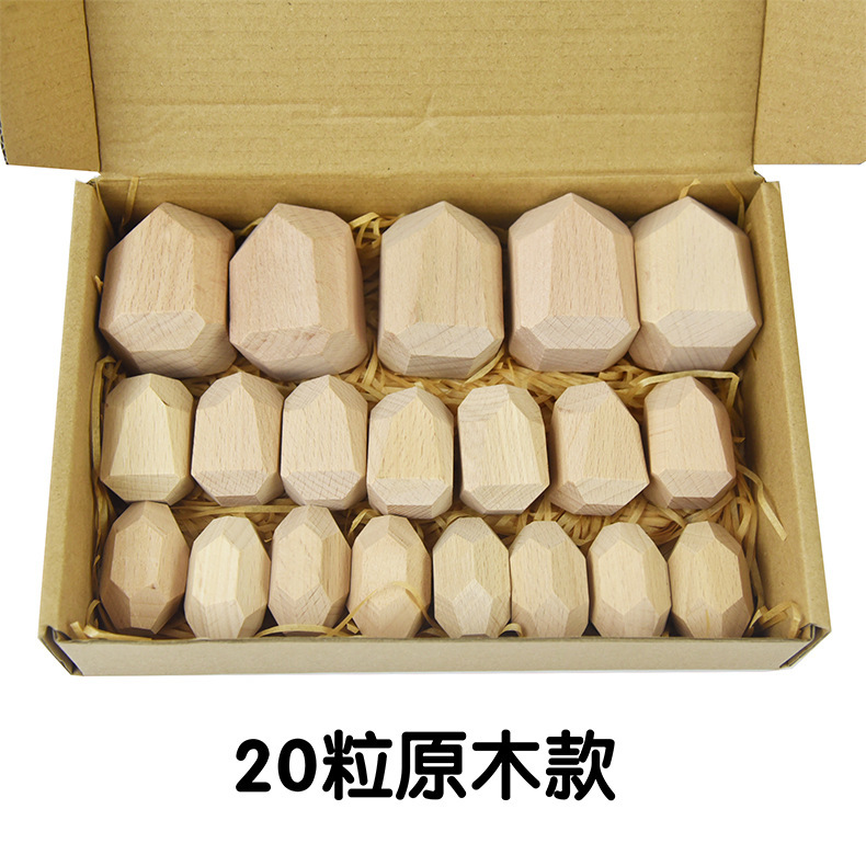 En stock transfronterizo Nórdico ins estilo colorido piedra educación temprana piedra apilada música de los niños de juguete de madera adornos