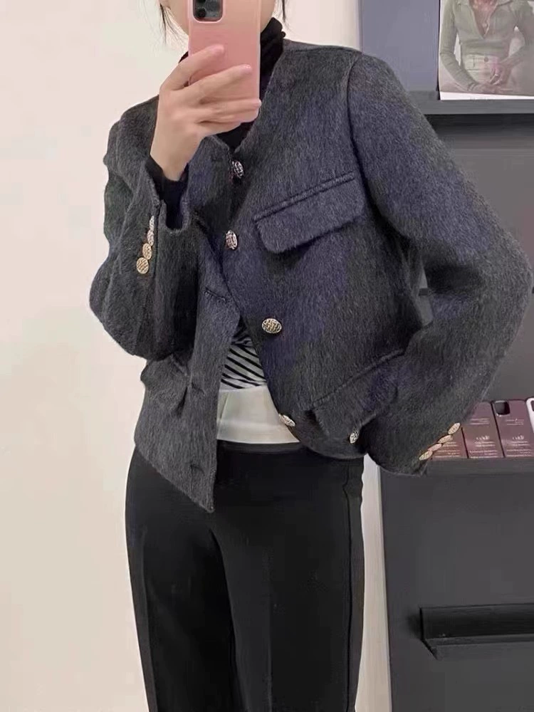 Double-faced Short Wool Coat, Teen Girls, City Style, 2025