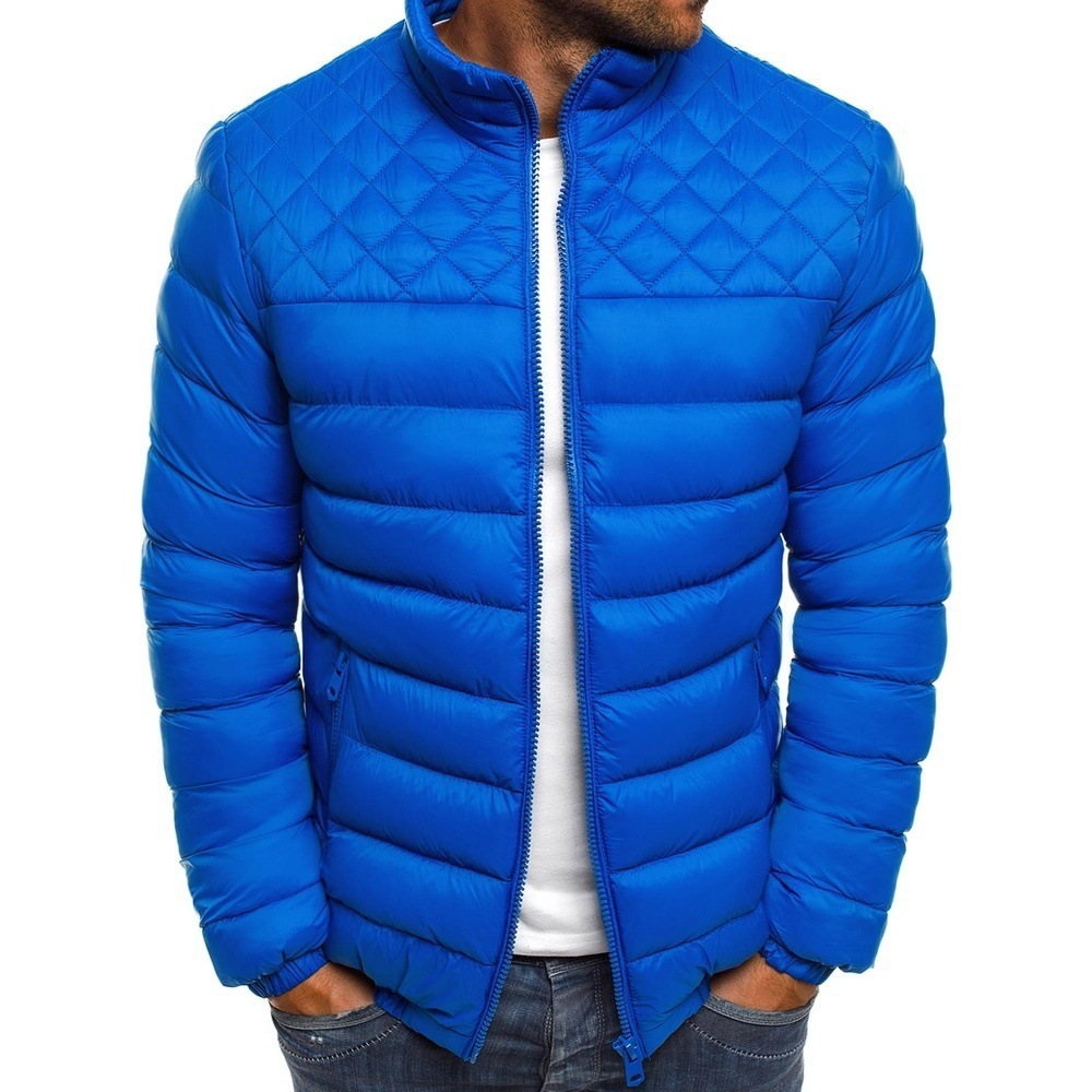 Comercio exterior de otoño e invierno transfronterizo abrigo de algodón acolchado hombres moda europea y americana casual más tamaño Chaqueta de algodón acolchado cuello alto corto Chaqueta de algodón acolchado de los hombres