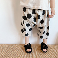 特价女童圆点裤子夏装新款儿童韩版洋气哈伦五分短裤宝宝小童中裤