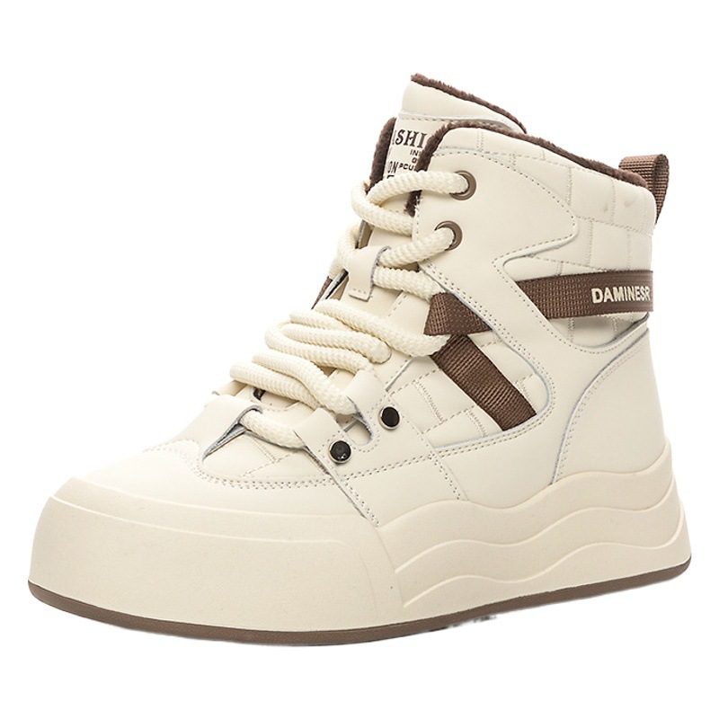 Internet Celebrity Snow Boots for Women, 2026 Winter New Style, Thick-Soled, Height-Increasing, Thick Fleece, Student Korean Version, Fleece-Lined, Warm Cotton Shoes