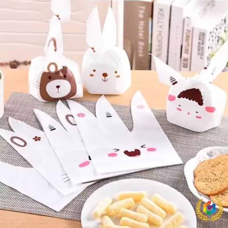 ☨新款可爱长耳朵烘焙包装袋兔子袋饼干袋喜糖袋小点心雪花酥包装