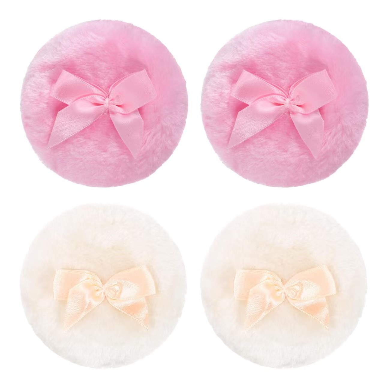 Polvo de talco puff polvo de bebé puff brillo redondo arco bebé Pelo Largo espinoso calor polvo puff felpa larga belleza esponja