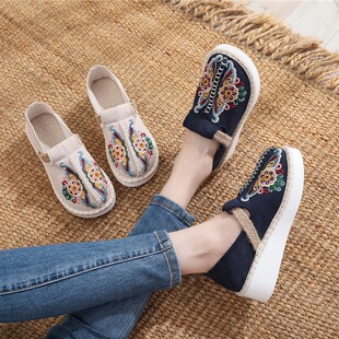 New spring and summer girls' hanfu all-match women's cloth shoes Mori women's embroidered Hanfu single-layer shoes slip-on Chinese style fashion shoes