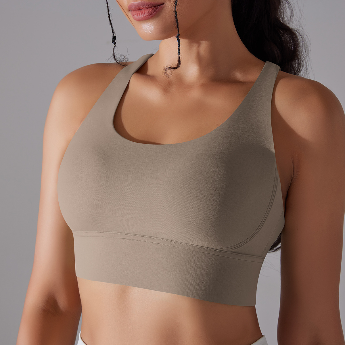 127g Weight Sleeveless Sleeve Length Nylon, Spandex Fabric Type Short Top Length Halter Crisscross Tank Tops Type Fitness, Yoga Occasion U Neck Neckline Solid Color Pattern Sports Style Sports Solid Color Nylon Spandex U Neck Active Tops Halter Crisscross Tank 97