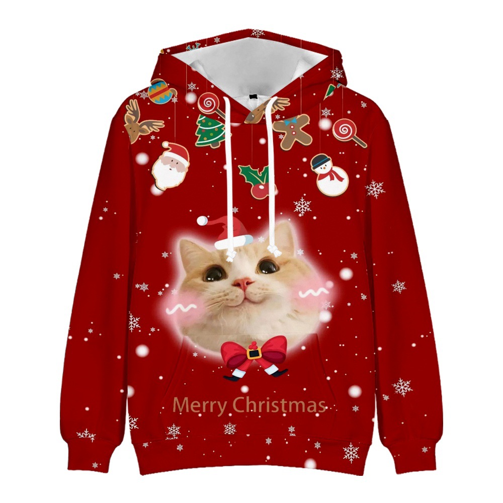 Men's Clothing Autumn and Winter Christmas Hoodies Christmas Tree Men's and Women's Pullover Clothes Wholesale_voghion.com