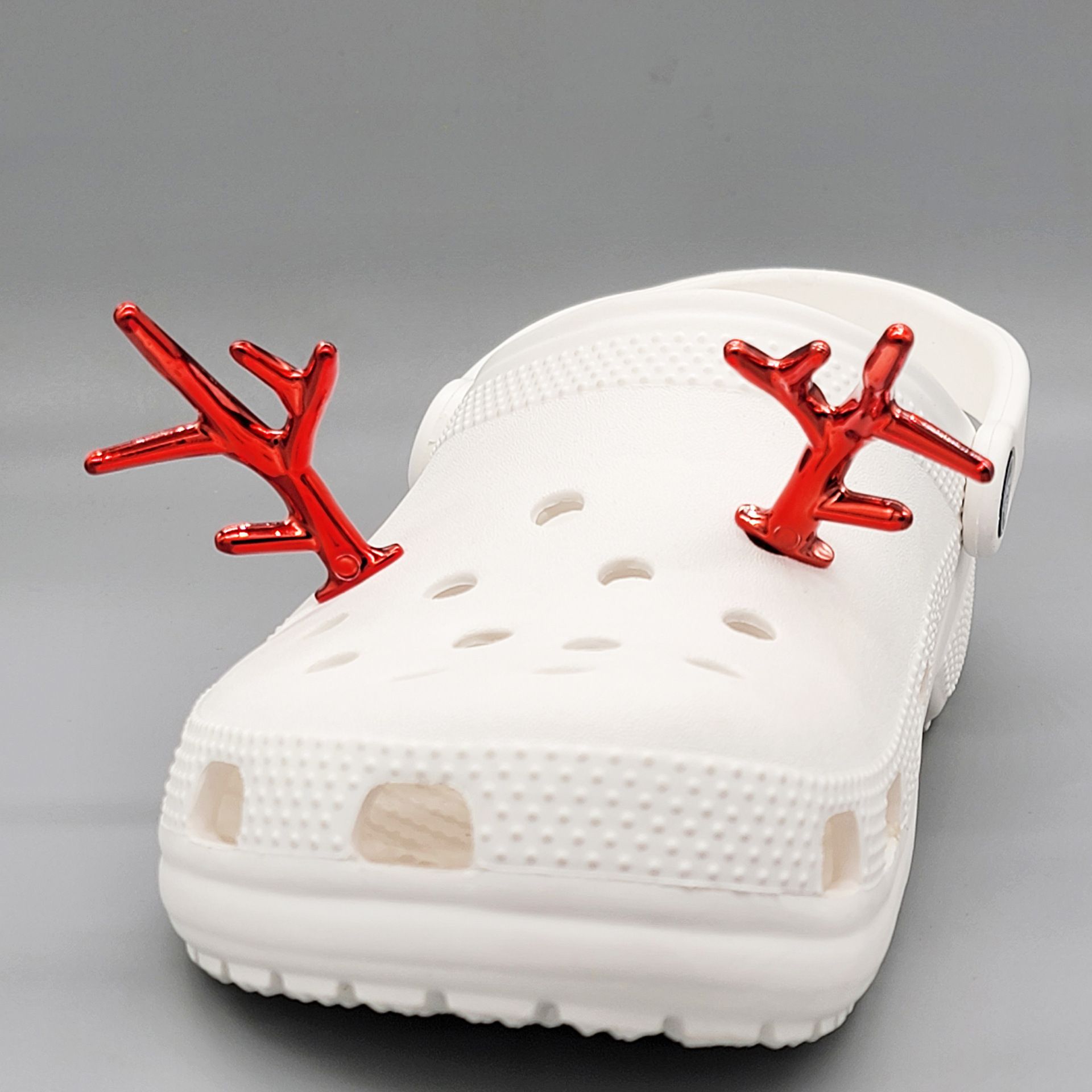 Holiday, Party Occasion Plastic Material Christmas Festival Antlers Pattern Summer Season Christmas Antlers Shoe Accessories Plastic Slippers Summer Shoe Buckle
