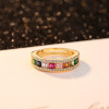 Fashionable cute accessory, one size zirconium, adjustable ring, wholesale