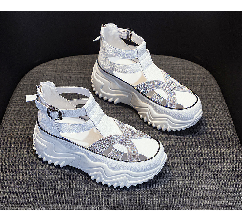 Sandal nữ đế giấu gót mùa hè 2026 khoét lỗ đính đá phong cách La Mã mũi kín — M2333 màu vàng, M2333 màu trắng, M2333 Màu Đỏ, M2333 màu xanh lam chi tiết 23