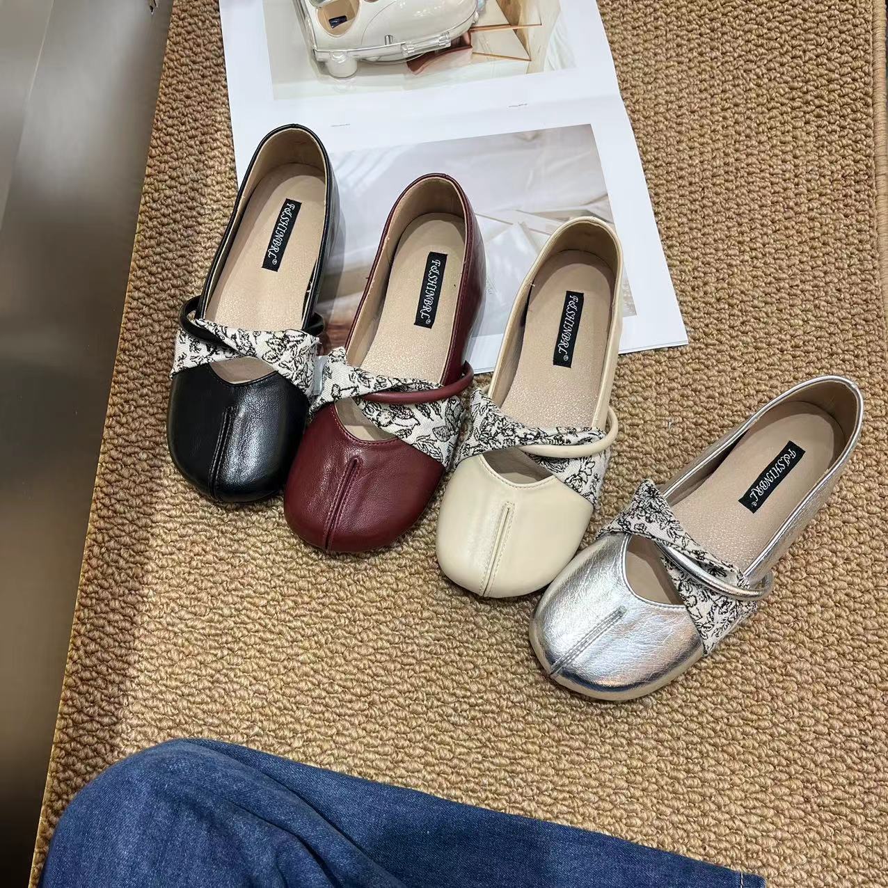 Retro Round-Toe Gentle Style Evening Shoes, Versatile and Not Tiring, Height-Increasing Mary Jane Shoes, Shallow Ballet Shoes for Women