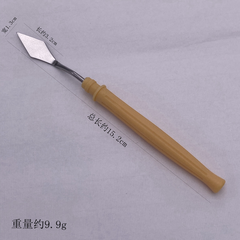 Cuchillo de pintura al óleo especial de arte, polvo de agua, pigmento de acrílico, cuchillo de selección de cuchillo de madera de acero inoxidable, cuchillo de toner de punta plana