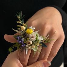 网红同款永生花戒指DIY材料高级新款结婚订婚戒指仿生花植物真花