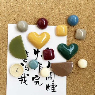 14/set of ins Morandi geometric thumbtacks I-shaped nails felt cork board photo wall decorative push nails