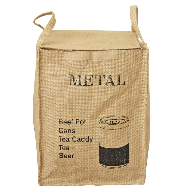 Caja de almacenamiento de yute natural, tela, canasta de ropa sucia, almacenamiento, clasificación de artículos diversos, bolsa de almacenamiento con conexión de velcro 0049