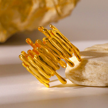 几何不规则开口戒指 不锈钢电镀18k真金 简约轻奢风小众高级感女