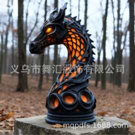 跨境龙首造型镂空发光摆件 暗黑奇幻风装饰灯163