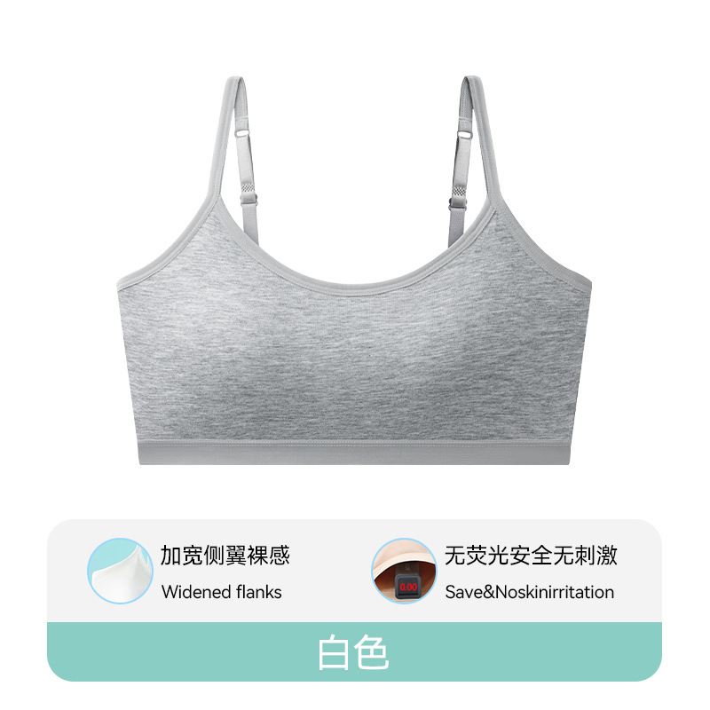 Bra de niñas, niñas adolescentes, camiseta de segundo movimiento, chaleco pequeño, período de desarrollo sin anillo de acero, ropa interior anti-bumps