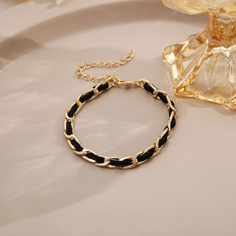 Bracciale a catena stile retrò per donna elegante bracciale perline_voghion.com