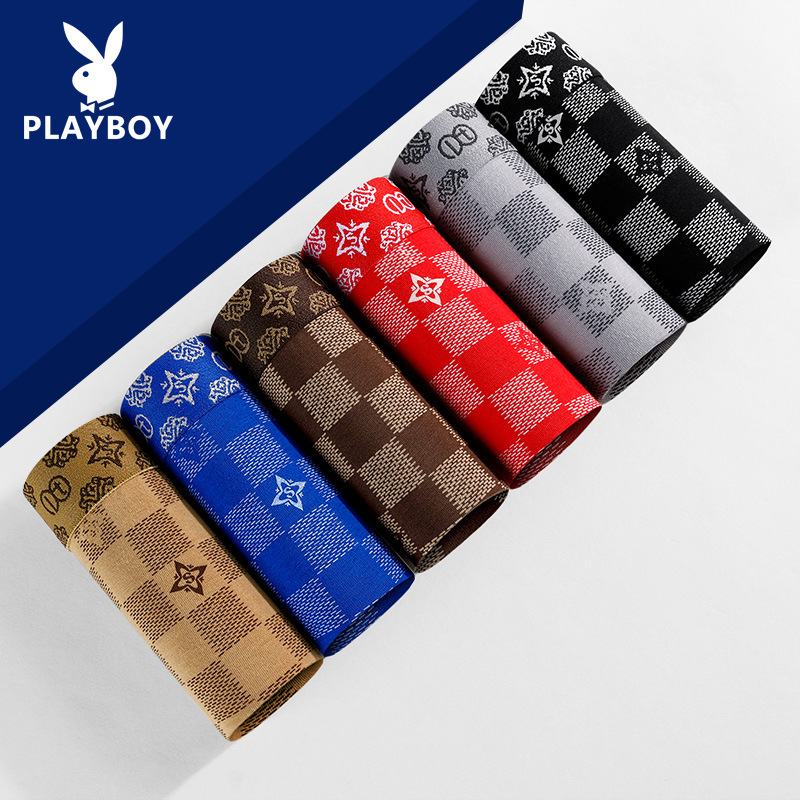 Playboy VIP men's underwear men's cotton boxer shorts antibacterial boxers head boxed batch delivery Playboy VIP men's underwear men's cotton boxer shorts antibacterial boxers head boxed batch delivery