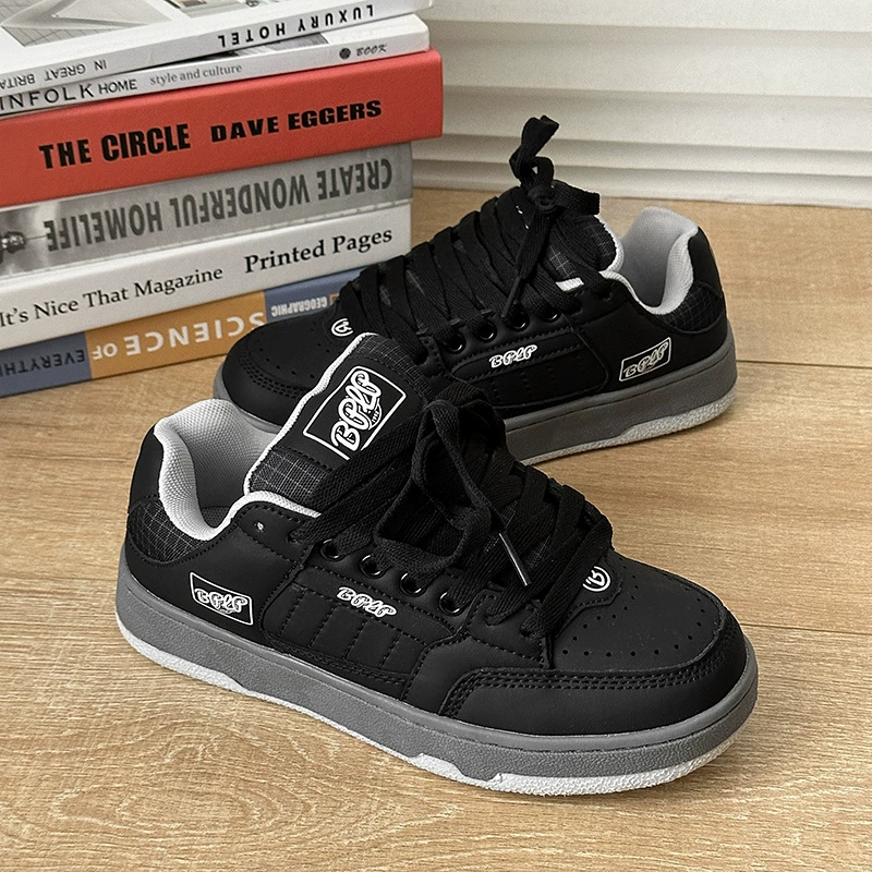 Langzu спот маленькие черные туфли для мужчин Новый летний толстый фон ретро-национальный прилив дикие повседневные студенческие кроссовки для мужчин