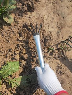 Agricultural steel pipe iron handle four-claw grass rake hand rake small rake special tools for driving the sea beach rake large quantity discount
