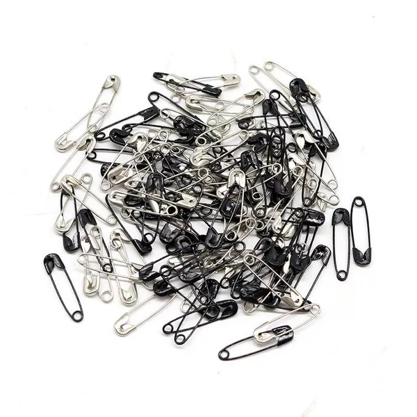 120 portable flat box multi-color small size safety pins 19mm long household decoration fixed small pin