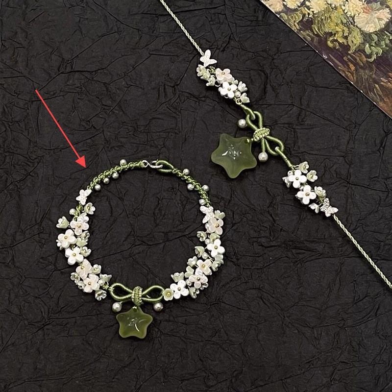 新しい中国風の蓮の星手織りブレスレットニッチ蝶織りブレスレットシンプルなハイエンドアクセサリーブレスレット|undefined