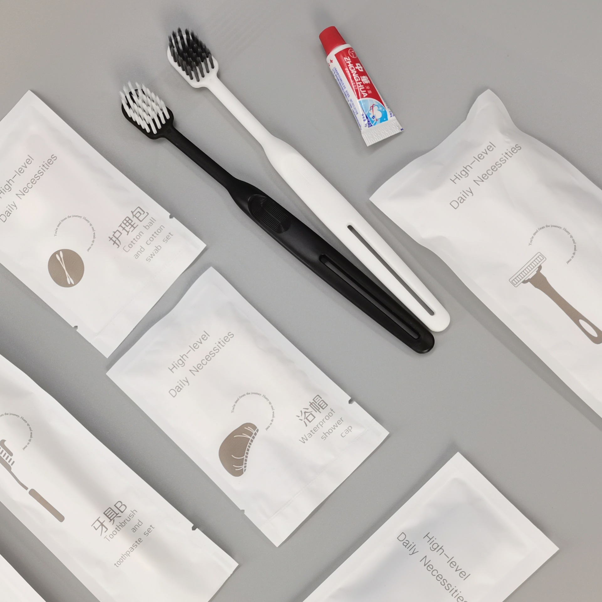 酒店民宿一次性洗漱用品套装牙刷带牙膏一次性牙刷软毛宽头宾馆