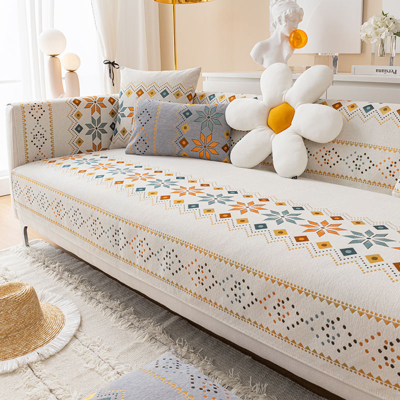 波西米亚风格防滑沙发垫雪尼尔四季通用坐垫坚决现代沙发罩批发