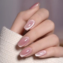 猫眼穿戴甲纯色温柔系可拆卸假指甲美甲片成品批发Press on nails