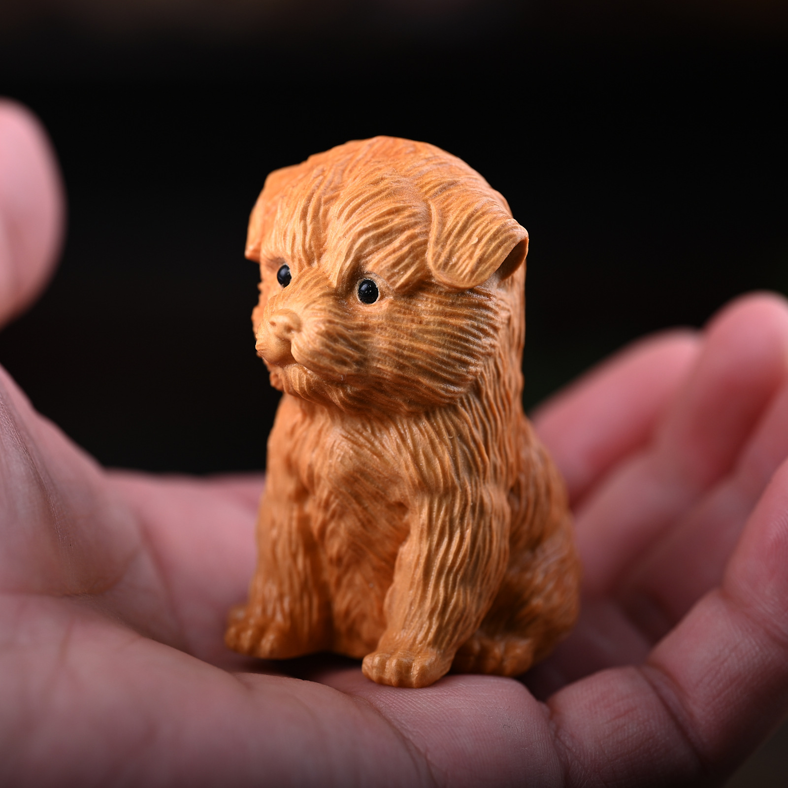 崖柏木雕生肖狗金毛犬工藝品家居小擺件旺財萌寵泰迪治癒系小狗狗