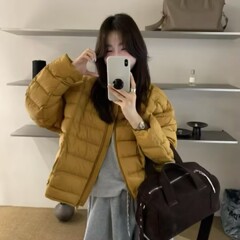 韩版短款无领排骨羽绒服女2025冬季新款轻薄小众休闲百搭宽松外套