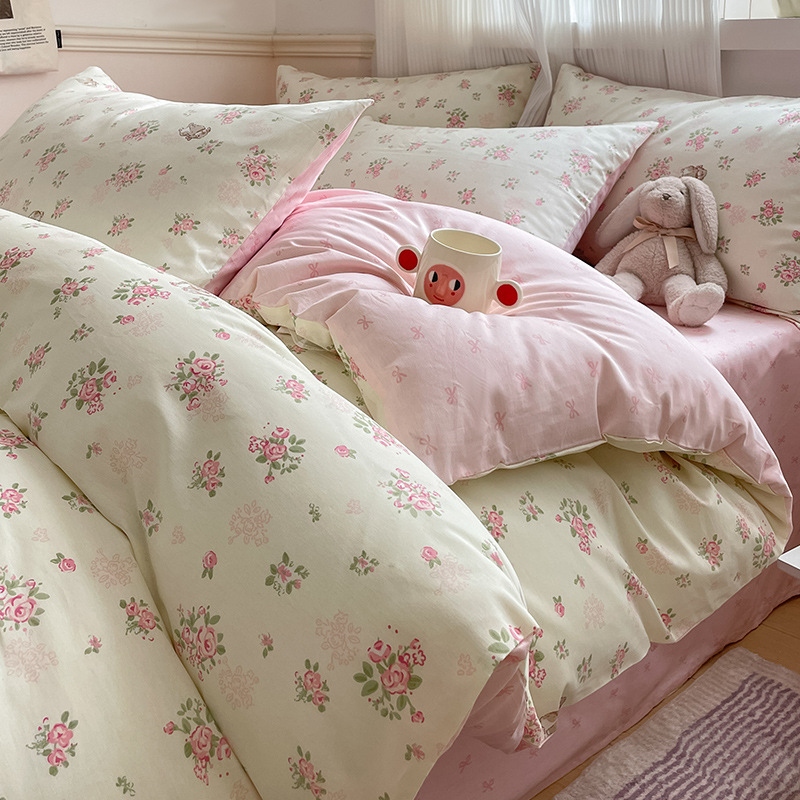 Cubierta de edredón de algodón de dibujos animados para estudiantes de una sola pieza de algodón puro 150x200x230 cubierta de edredón dormitorio individual 1.5 pieza de cuatro piezas