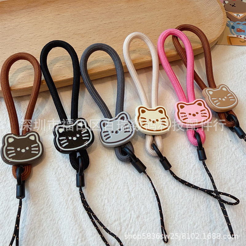 Cat Mobile Phone Lanyard Anti-Lost Ring Short Water Cup Headphone Set Pendant Car Keychain Ccd Camera Chain