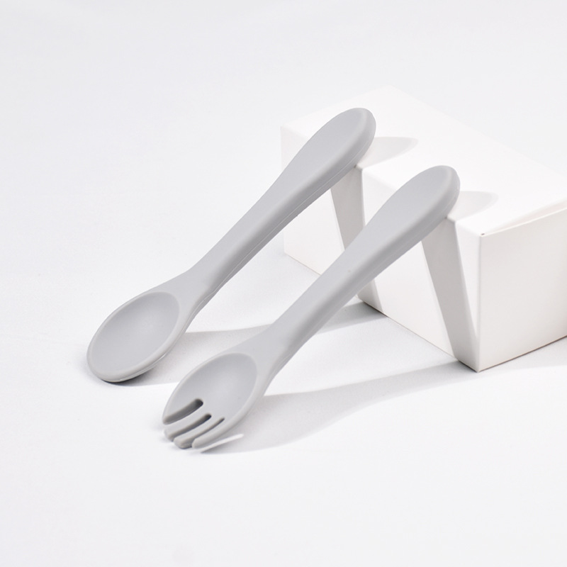 실리콘 포크 스푼 세트 (회색)