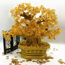 四季生财发财树水晶摇钱树树脂工艺礼品厂家批发现货家居客厅摆件