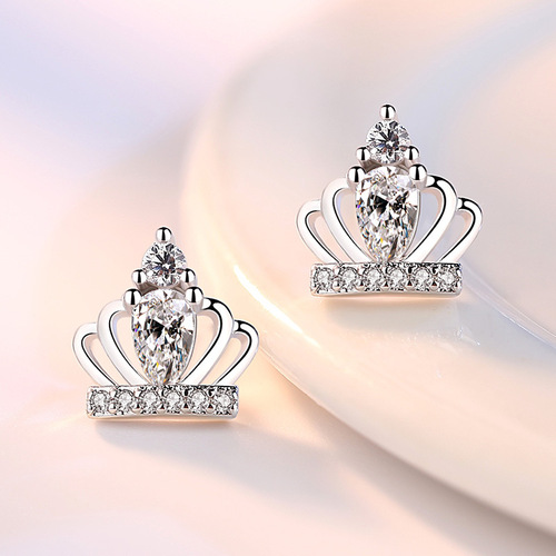 Live broadcast Internet celebrity fashion earrings women's earrings Japanese and Korean sweet princess crown earrings earrings earrings