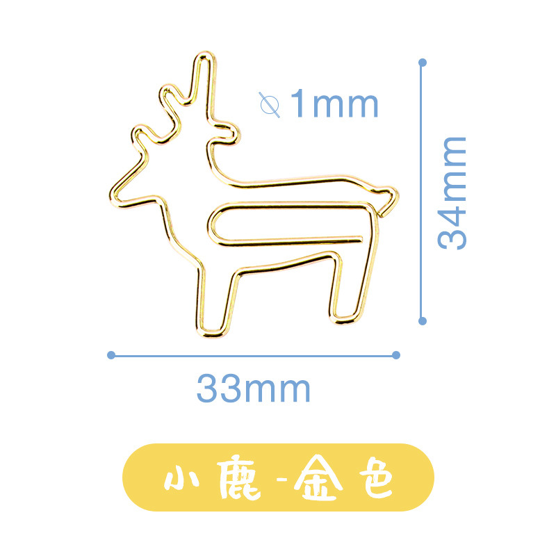 Stagton creativo animal clip de papel Meow cachorro ciervo elefante clip de papel de color en forma de metal clip de papel