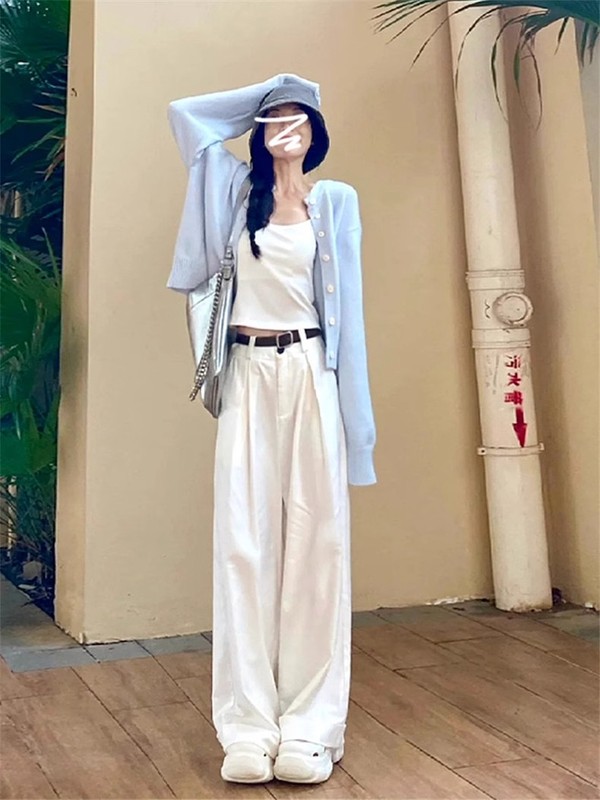 蓝色慵懒风针织开衫毛衣外套女春季2025新款软糯薄款短款长袖上衣|undefined