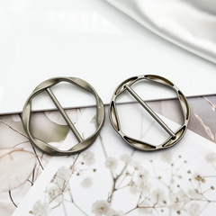 Metal Threaded Diamond Button Women's T-shirt Knot Button Three-Position Collar Button Waist Belt Adjustment Button Circular Scarf Button