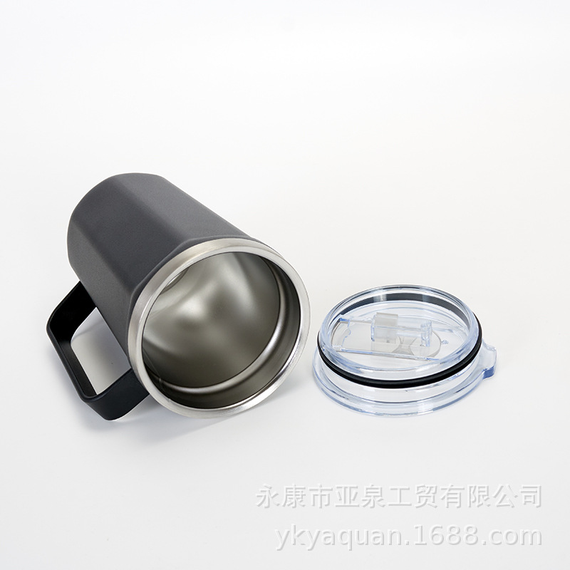 Taza de mango de vacío de doble capa transfronteriza Taza de aislamiento de coche portátil taza de café de mantenimiento en frío taza de oficina personalizada