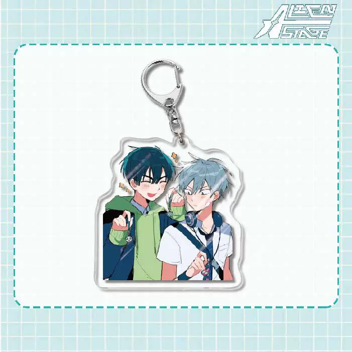 Acrylic keychain (Alien Stage) Mizi Sua, double‑sided 6 cm, metal ring & clasp