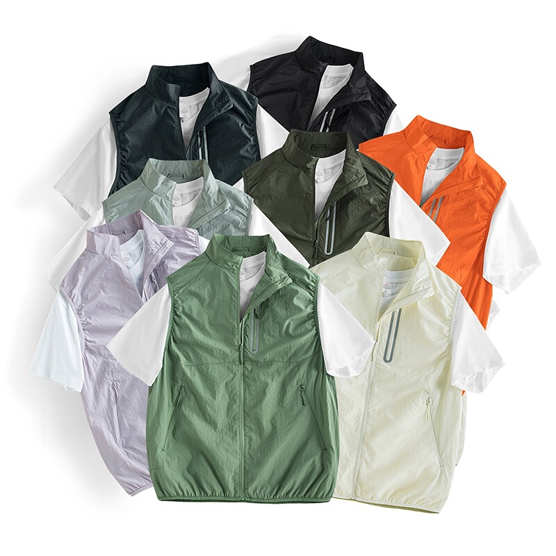 Factory Direct Sales Couple's Reflective Outdoor Sports Vest Men's Fishing Sun Protection Vest Women's Running Jacket Group Uniform Wholesale Factory Direct Sales Couple's Reflective Outdoor Sports Vest Men's Fishing Sun Protection Vest Women's Running Jacket Group Uniform Wholesale