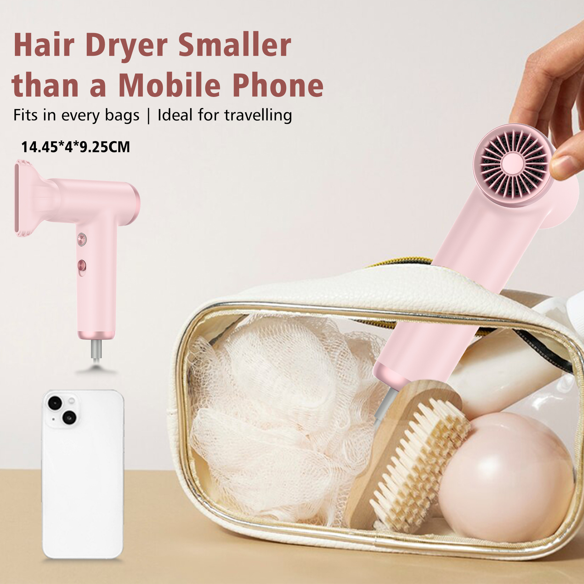 Sèche-cheveux rapide avec moteur brushless portable et léger_voghion.com