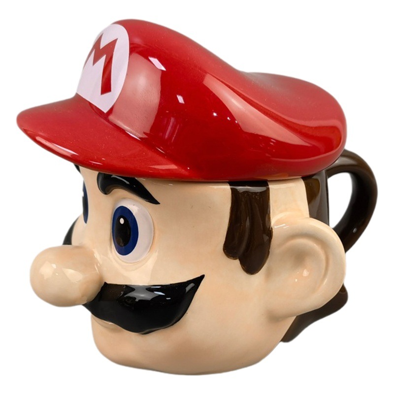 Estrictamente seleccionado transfronterizo caliente Super Mary Mario Copa con tapa Taza de cerámica juego taza de café periférica