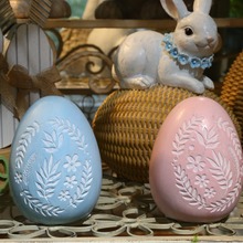 欧式家居树脂花纹图案雕塑彩蛋桌面聚会橱窗礼品儿童房书桌摆件