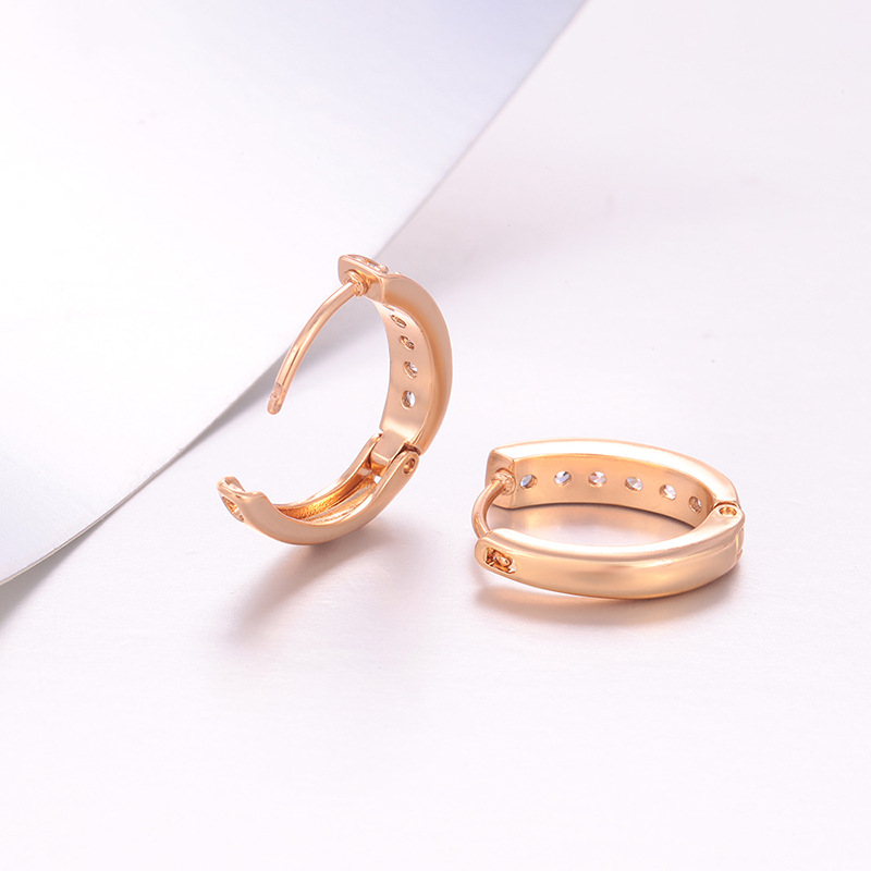 Hebillas de Oreja Geométricas de Aleación de Cobre Chapadas en Oro de 18K, Diseño Ovalado, para Mujer