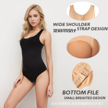 跨境大码束腰翘屁股thong女收腹美体连体衣塑形连体三排扣束身衣